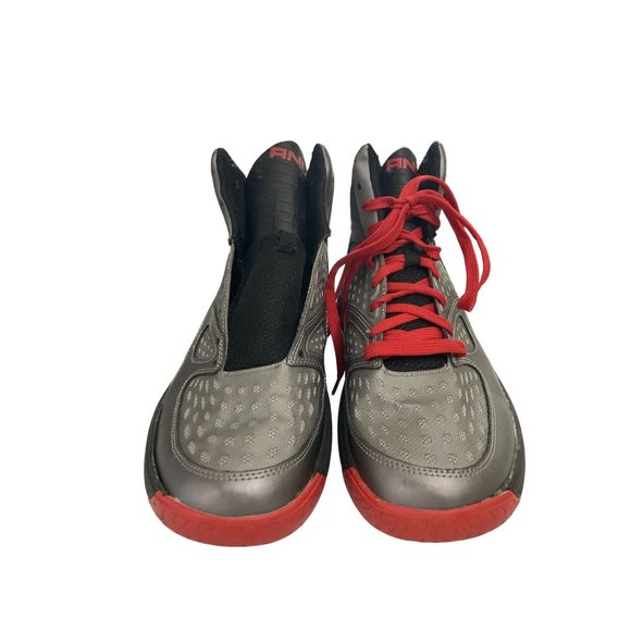 AND1 Men Size 10.5 Gray Leather Hi-Top Basketball Shoes NO INSOLES lace missing - Picture 1 of 7